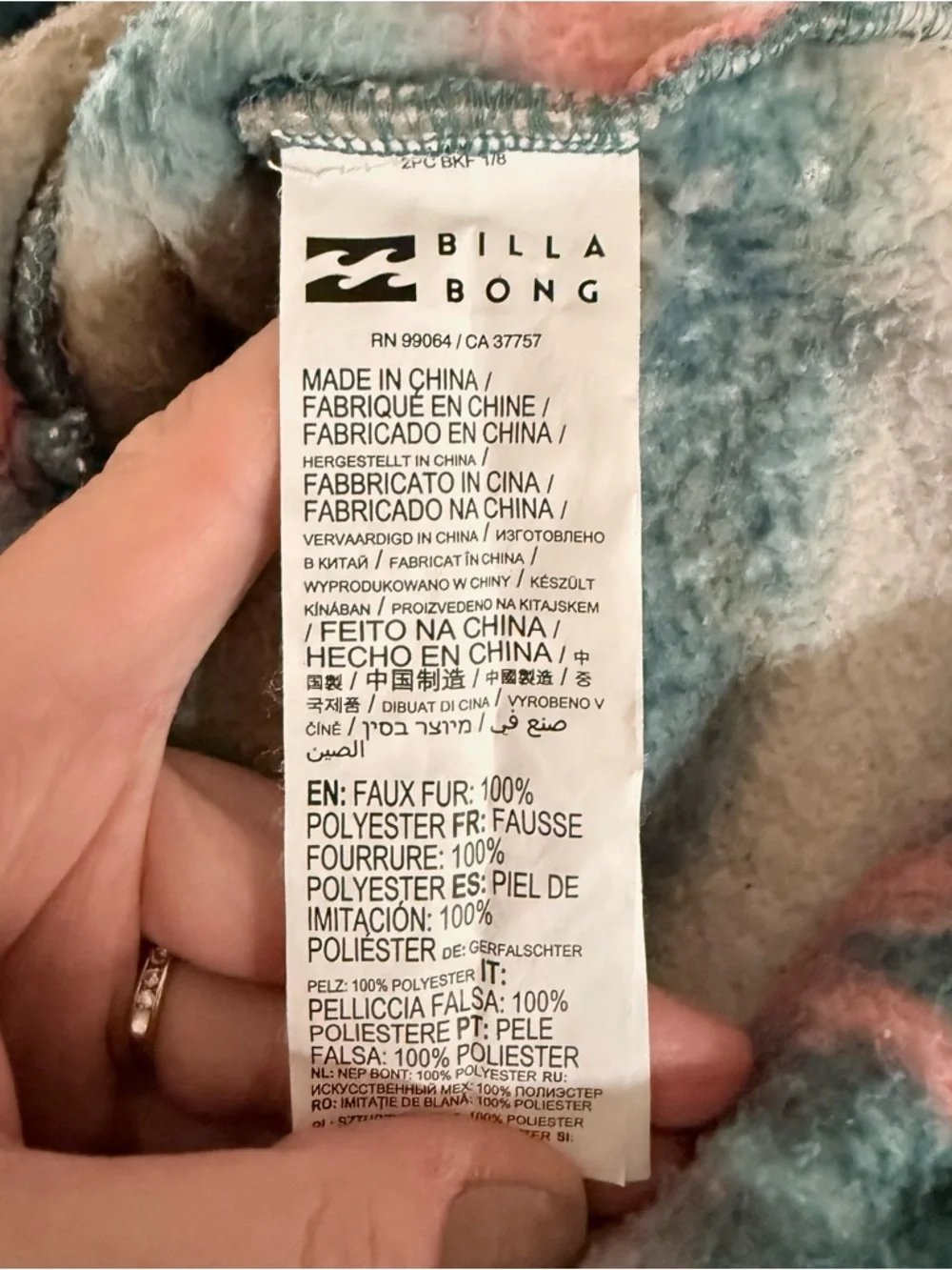 Billabong A/Div Switchback Sherpa Fleece Pullover Small Aztec Snap Mock Neck - Picture 9 of 9